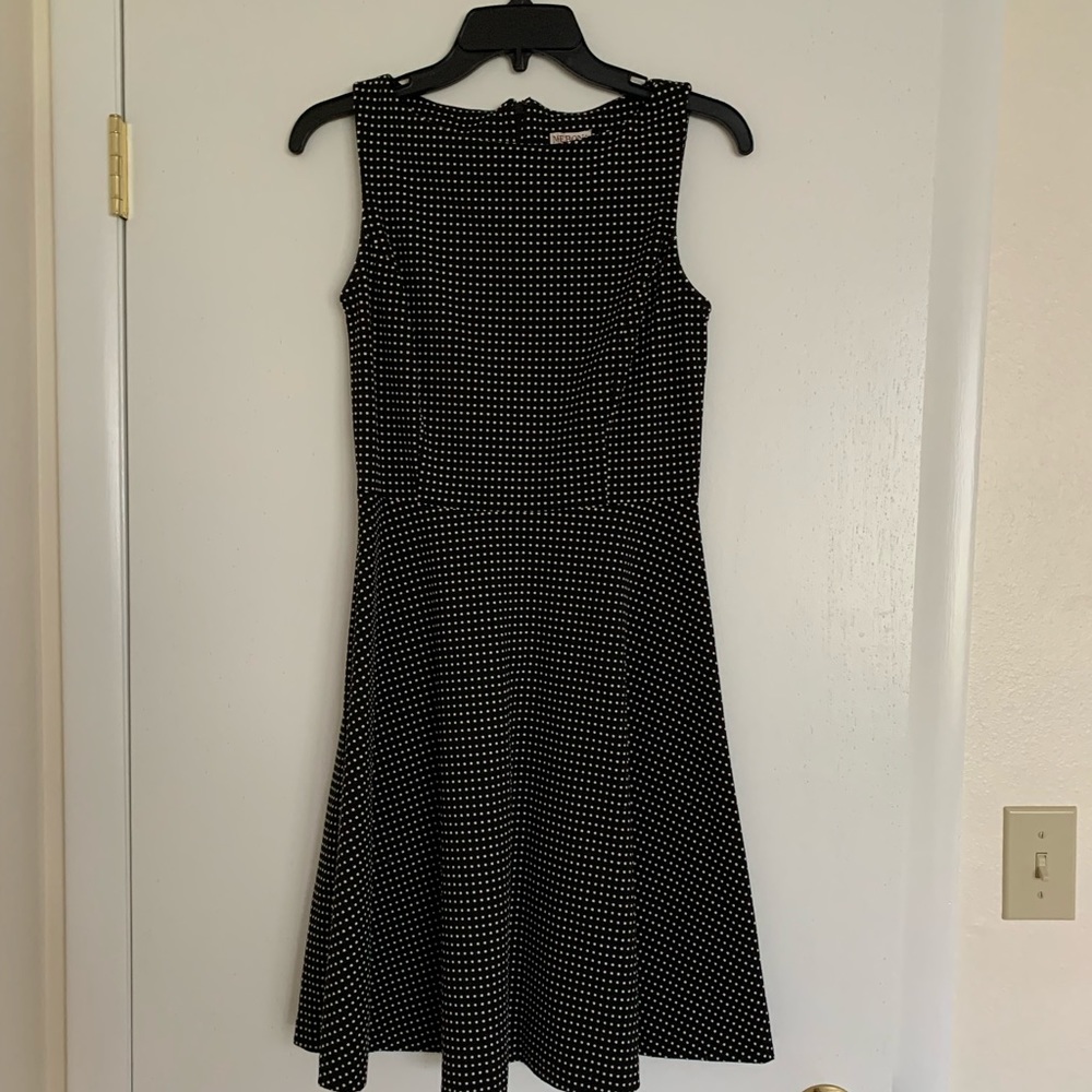 Black polka dot dress